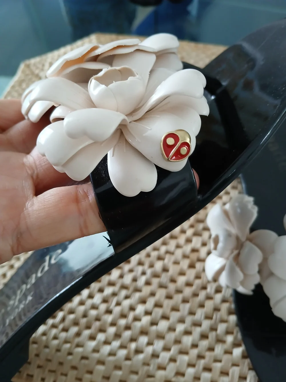 kate spade White Floral Jelly Slide Sandals